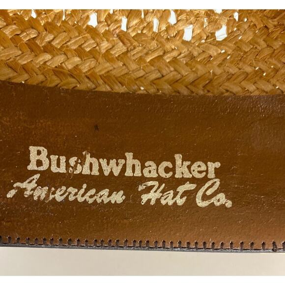 American Hat Co Bushwhacker Straw Hat Size 7 Western Made In Houston Texas USA - Picture 14 of 16